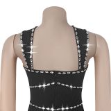 Hot Drill Sleeveless Midi Dress BY-7493