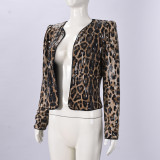 Leopard Print Sequin Long Sleeve Coats GFRT-51944TBD