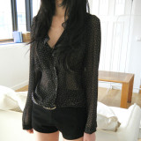 Polka Dot Print  Long Sleeve Sunscreen T-shirt GLRF-NK40089