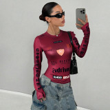 Leopard Print Long Sleeve Tops GFRT-DZF2867
