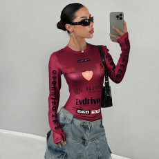 Leopard Print Long Sleeve Tops GFRT-DZF2867