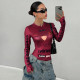 Leopard Print Long Sleeve Tops GFRT-DZF2867