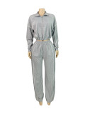 Stripe Sport Long Sleeve Pants 2 Piece Set CH-25051