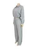 Stripe Sport Long Sleeve Pants 2 Piece Set CH-25051