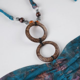 Metal Buckle Lace Neck Halterneck Tops GLRF-NK30979