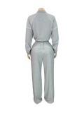 Stripe Sport Long Sleeve Pants 2 Piece Set CH-25051