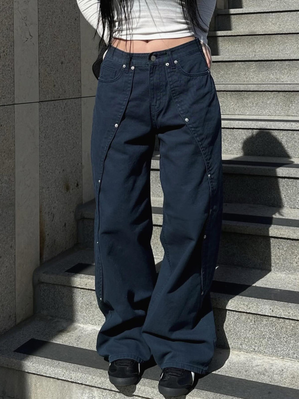 Fashion Ireegular Patchwork Loose Jeans GLRF-NK16115