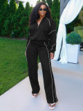 Stripe Sport Long Sleeve Pants 2 Piece Set CH-25051