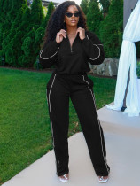 Stripe Sport Long Sleeve Pants 2 Piece Set CH-25051