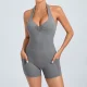 Halterneck Solid Color Yoga Sport Romper GQSA-51001