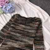 Long Sleeve Knits Split Maxi Dress GFRT-42169DBG