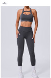 Solid Color Sleeveless Sport Yoga Two Piece Pants Set GQSA-59520/8020