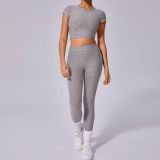 Solid Color Backless Yoga Two Piece Pants Set GQSA-71240/46324