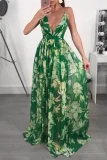 Deep V-neck Backless Chiffon Maxi Dress NK-8212