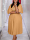 Plus Size Solid Color Pleated Maxi Dress NNWF-8120