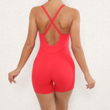 Adjustable Shoulder Strap Hollowe Out Sports Romper GQSA-87045