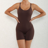 Adjustable Shoulder Strap Hollowe Out Sports Romper GQSA-87045
