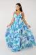 Deep V-neck Backless Chiffon Maxi Dress NK-8212