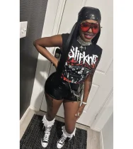 Letter Print Sleeveless Loose Tank Top GYZY-8827