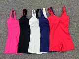 Sleeveless Solid Color Sport Romper GQSA-18293