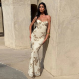 Sexy Tie Up Solid Color Maxi Dress GYME-K25D77350