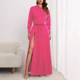 Plus Size Solid Color Hooded Two Piece Skirts Set ZDF-31306