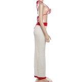 Knits Halterneck Two Piece Skirts Set GYME-W25S77393