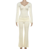 Long Sleeve T Shirts Flare Pants 2 Piece Set GYME-K25S78714