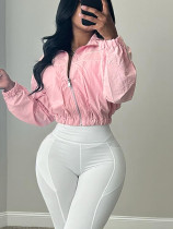 Zipper Patchwork Long Sleeve Waterproof Coat OMY-12018