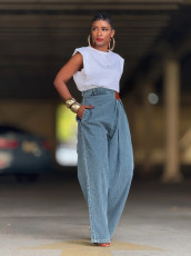 Plus Size Fashion Loose Washed Jeans GYLN-1067