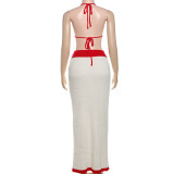 Knits Halterneck Two Piece Skirts Set GYME-W25S77393