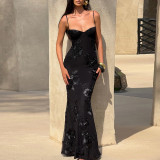 Sexy Tie Up Solid Color Maxi Dress GYME-K25D77350