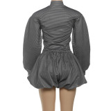 Long Sleeve Zipper Coat Culottes 2 Piece Set GYME-K25S77655