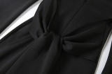 Tie Up Zipper Long Sleeve Maxi Dress GYME-K25D77335