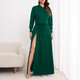 Plus Size Solid Color Hooded Two Piece Skirts Set ZDF-31306