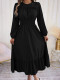 Solid Color Long Sleeve Loose Midi Dress OMY-12013