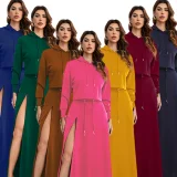 Plus Size Solid Color Hooded Two Piece Skirts Set ZDF-31306