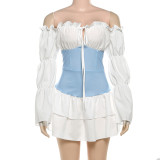 Contrast Color Patchwork Mini Dress GYME-K25D78250