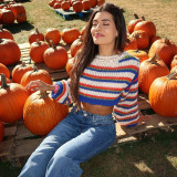 Stripe Color Block Patchwork Sweater GSLF-W25L79126