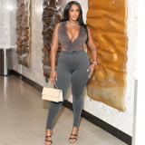 Sexy Backless Halterneck Two Piece Pants Set GSLF-K25S79575