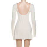 Long Sleeve Backless Mini Dress GYME-K25D79069