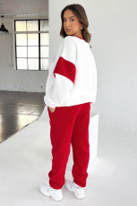 Color Block Long Sleeve Sweatshirts Two Piece Pants Set SSNF-211404