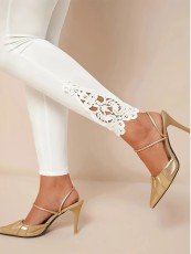 Solid Color Lace Patchwork Pants GDYF-3518