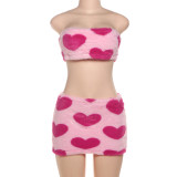 Love Printed Sexy Two Piece Skirt Set GSLF-K25S79900