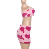 Love Printed Sexy Two Piece Skirt Set GSLF-K25S79900