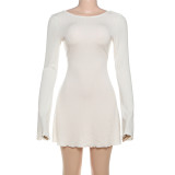Long Sleeve Backless Mini Dress GYME-K25D79069