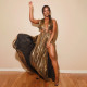 Sexy Deep V Neck Backless Maxi Dress YF-20023