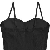 Sexy Lace See Through Sling Maxi Dress BY-7520