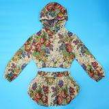 Print Long Sleeve Hooded Two Piece Skirts Set YF-10900