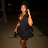 Solid Color Sleeveless Ruffles Mini Dress YF-20124